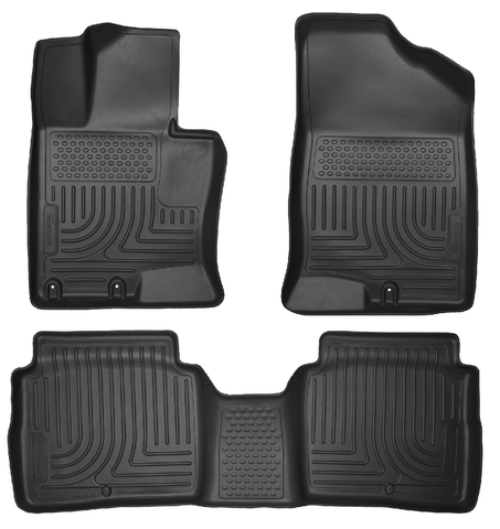 Husky WeatherBeater FRONT + BACK SEAT Floor Liners 2011-2014 Kia Optima
