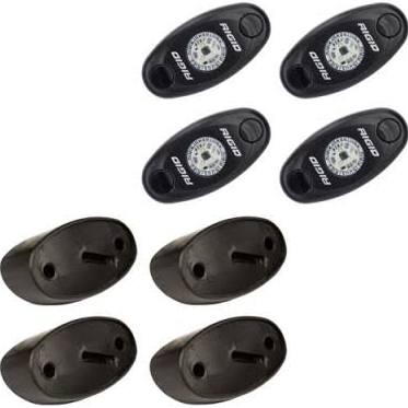 Rigid Industries 4 Piece Pro LED Rock Light Kit Amber