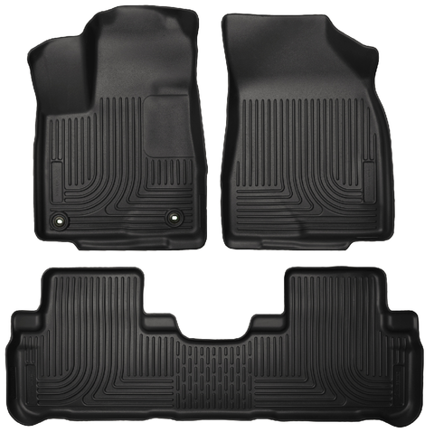 Husky WeatherBeater FRONT + BACK SEAT Floor Liners 2014 Toyota Highlander LE, XLE, Limited