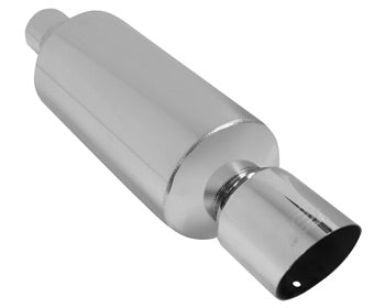DC Sports Muffler Stainless 2.5" Inlet 4" Slant Cut Tip
