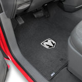 2009-2012.5 Dodge Ram 1500 (Standard Cab) "Silver RAM Logo" Velourtex FRONT Seat Floor Mats (Ebony) by Lloyd Mats