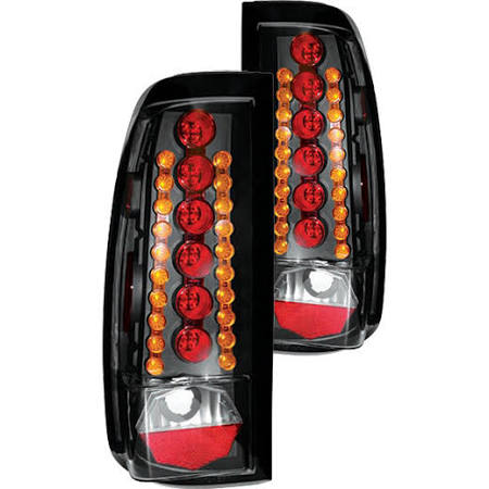 1999-2006 Chevy Silverado GMC Sierra Fleetside Red/Amber/Clear LED Tail Lights (Pair) by IPCW 