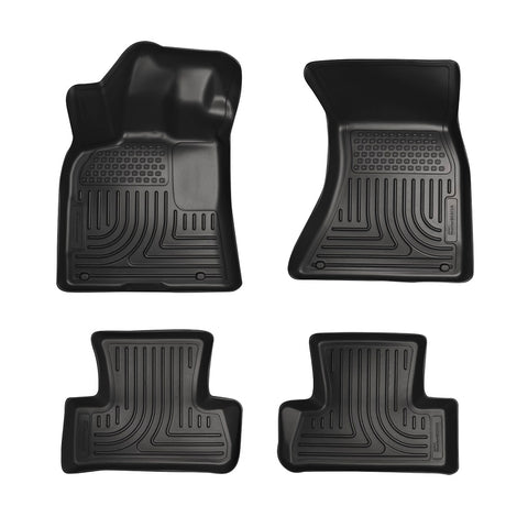 Husky WeatherBeater FRONT + BACK SEAT Floor Liners 2011-2013 Dodge Charger / 300C (AWD Only)