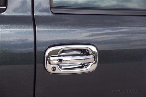 Putco Chrome Door Handle Covers  (Outer ring only) 2002-2006 Cadillac Escalade/EXT/ESV (w/ Pass. Key Hole)