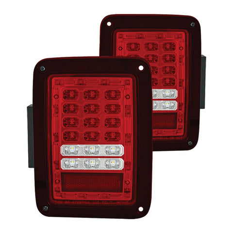 2007-2015 Jeep Wrangler IPCW LED Tail Lights Red