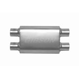 4" x 9" x 18" Oval Superflow Stainless Muffler (3" Dual In 2.5" Dual Out) by Gibson Performance