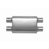 4" x 9" x 18" Oval Superflow Stainless Muffler (2.25" Dual In 2.25" Dual Out) by Gibson Performance