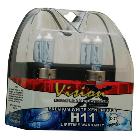 H11 SuperWhite Headlight Bulbs 55 Watt DOT Certified (Pair) by Vision X