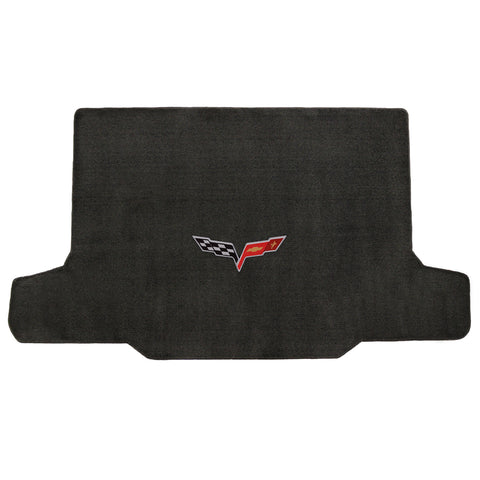 2005-2013 Chevy Corvette Convertible "C6 Logo" Velourtex Cargo Mat (Ebony) by Lloyd Mats