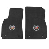 2013-2015 Cadillac XTS "Cadillac Logo" Velourtex FRONT Seat Floor Mats (Ebony) by Lloyd Mats