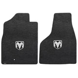 2009-2012.5 Dodge Ram 1500 (Standard Cab) "Silver RAM Logo" Ultimats FRONT Seat Floor Mats (Ebony) by Lloyd Mats