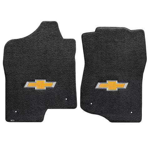2007-2014 Chevy Tahoe "Bow Tie Logo" Ultimats FRONT Seat Floor Mats (Ebony) by Lloyd Mats