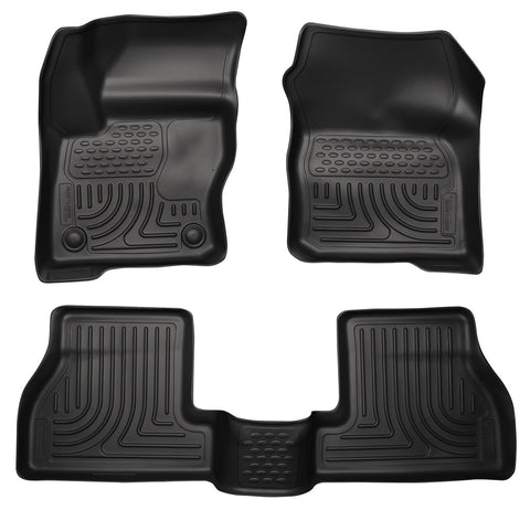 Husky WeatherBeater FRONT + BACK SEAT Floor Liners 2012-2015 Ford Focus (Non Hybrid)