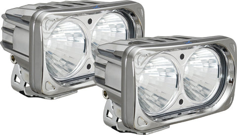 Optimus 6" Dual Chrome LED Driving Lights 20w 20 Deg Medium Beam (Pair) by Vision X