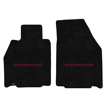 2005-2012 Porsche Boxter (986) "Porsche Logo" Ultimat FRONT Seat Floor Mats (Black) by Lloyd Mats