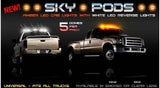 LED Sky Pods Cab Lights (Clear LED Truck Roof Lights) for Trucks and Suvs (5 piece kit)