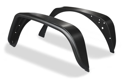 2007-2016 Jeep Wrangler Rear Steel Crusher Flares w/ Black SpyderShell (Standard Width) by Poison Spyder Customs
