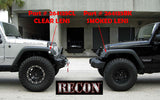 2007-2015 Jeep Wrangler RECON LED Front Turn Signal Lights -on Fender - (Smoked Lens w/ Amber LEDs)