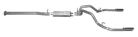 2014-2018 Chevy Silverado GMC Sierra 1500 6.2 V8 5'8" Bed Crew Cab Gibson Performance Split Rear DUAL Cat-Back Exhaust (Stainless)