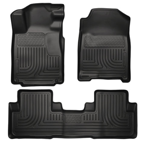 Husky WeatherBeater FRONT + BACK SEAT Floor Liners 2010-2014 Ford Mustang