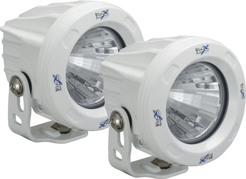 Optimus 3.7" Round White LED Driving Lights 10w 20 Deg Medium Beam (Pair) by Vision X