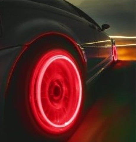 Red Glow LED Valve Stem Tire Lights