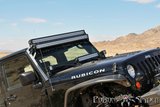 2007-2016 Jeep Wrangler Dual LED Light Bar Mounting Brackets (Mounts 2 Rigid 50" E Series) by Poison Spyder Customs