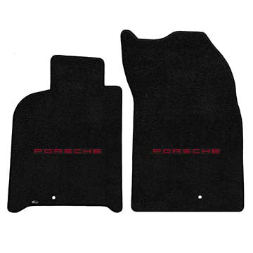 1995-1998 Porsche 911 Carrera 4S (993) "Porsche Logo" Ultimat FRONT Seat Floor Mats (Black) by Lloyd Mats