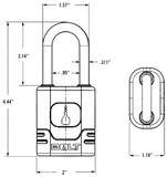 BOLT Padlock (Mates w/ Side Cut FORD / LINCOLN / LAND ROVER Key)