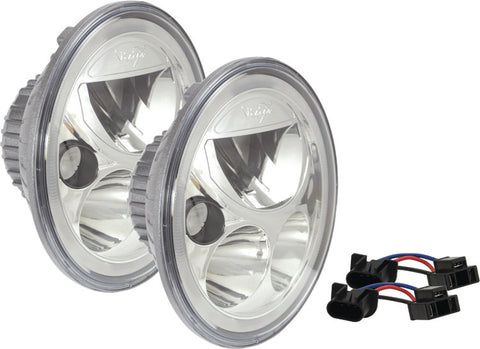 7" Round Chrome Vortex LED Headlights  w/ Halo (Pair) by Vision X