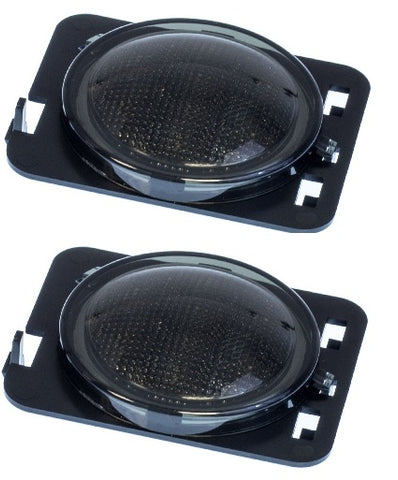 2007-2015 Jeep Wrangler RECON LED Front Turn Signal Lights -on Fender - (Smoked Lens w/ Amber LEDs)