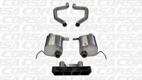 2015-2018 Chevrolet Corvette C7 Z06 6.2 V8 Supercharged Polygon "Tail Light" Tip Corsa Xtreme Axle-Back Exhaust BLACK