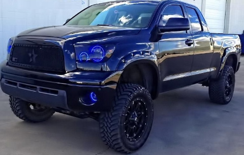 2007-2013 Toyota Tundra (Models w/out Auto Leveling HeadLights) Oracle Halo Headlights (Complete Assemblies) BLACK