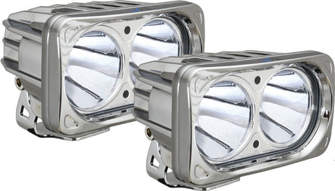 Optimus 6" Dual Chrome LED Driving Light 20w 10 Deg Narrow Beam (Pair) by Vision X