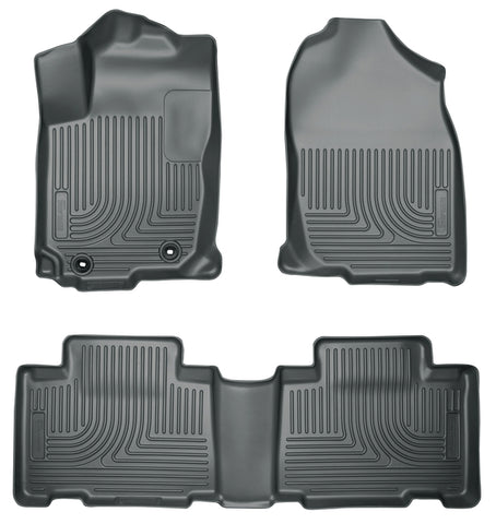 Husky WeatherBeater FRONT + BACK SEAT Floor Liners 2013-2014 Honda Accord 4 Door Sedan