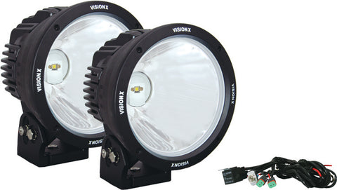 8.7" LED Light Cannon Black 90W 10Deg Narrow Beam (Pair) by Vision X