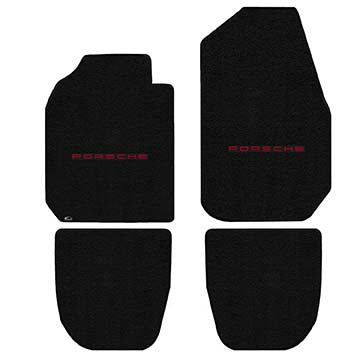 1974-1983 Porsche 911 Coupe "Porsche Logo" Ultimat Front and Back Seat Floor Mats (Black) by Lloyd Mats