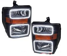 2008-2010 Ford F-250 F-350 Oracle Halo Headlights (Complete Assemblies) BLACK