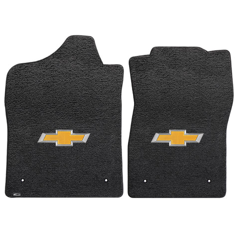 2015 Chevy Silverado (2500 3500 Standard Cab) "Bow Tie Logo" Ultimats FRONT Seat Floor Mats (Ebony) by Lloyd Mats