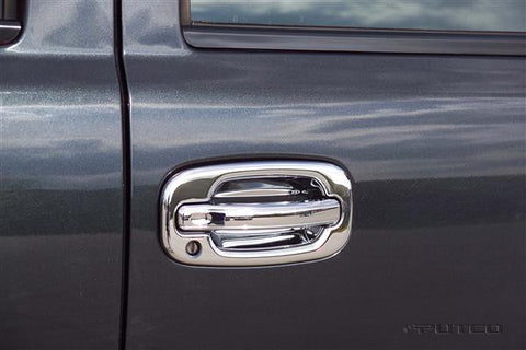 Putco Chrome Door Handle Covers 1999-2006 Chevy Silverado GMC Sierra Avalanche Suburban Tahoe 4 Door (w/ Pass. Key Hole)