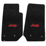2014-2015 Jeep Wrangler Unlimited "Red JEEP Logo" Ultimats FRONT Seat Floor Mats (Black) by Lloyd Mats