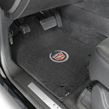 2007-2014 Cadillac Escalade (Base Models) "Cadillac Logo" Velourtex FRONT Seat Floor Mats (Ebony) by Lloyd Mats