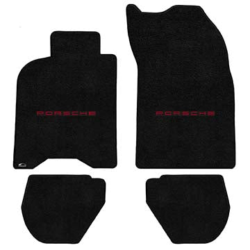 1989-1994 Porsche 911 Carrera 4 (964) "Porsche Logo" Ultimat Front and Back Seat Floor Mats (Black) by Lloyd Mats