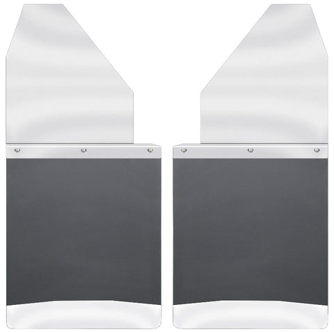 Universal Fit Kickback Mud Flaps by Husky (14" Wide, Stainless Steel Top and Weight)