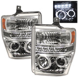 2008-2010 Ford F-250 F-350 SuperDuty Halo Projector Headlights (Pair) by IPCW