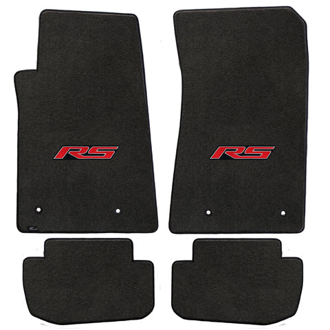 2010-2015 Chevy Camaro "RS Logo" Velourtex Front and Rear Seat Floor Mats (Ebony) by Lloyd Mats