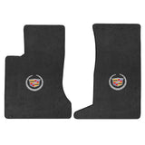 2006-2009 Cadillac SRX (AWD V6 Models) "Cadillac Logo" Velourtex FRONT Seat Floor Mats (Ebony) by Lloyd Mats