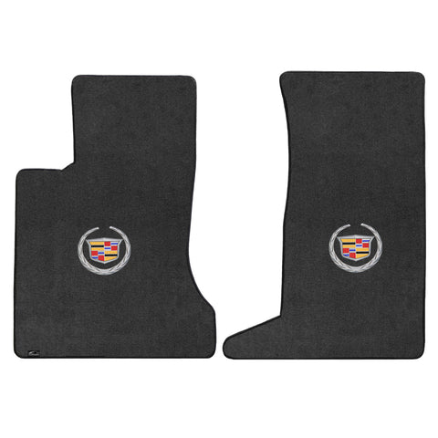 2006-2009 Cadillac SRX (AWD V6 Models) "Cadillac Logo" Ultimats FRONT Seat Floor Mats (Ebony) by Lloyd Mats