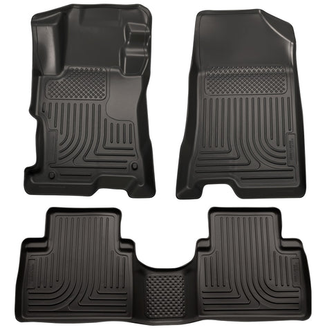 Husky WeatherBeater FRONT + BACK SEAT Floor Liners 2008-2012 Honda Accord 4 Door Sedan