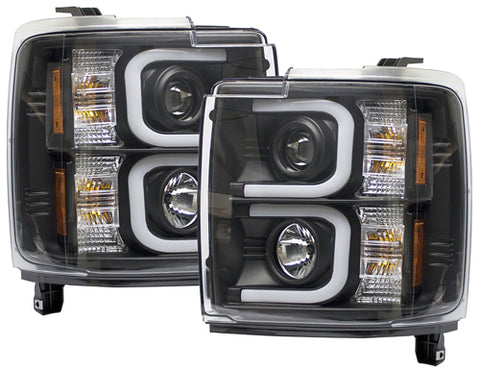 2015-2017 Chevy Silverado 2500HD 3500 IPCW Black Projector Headlights w/ DRL